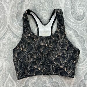 Varley Black Floral Sports Bra